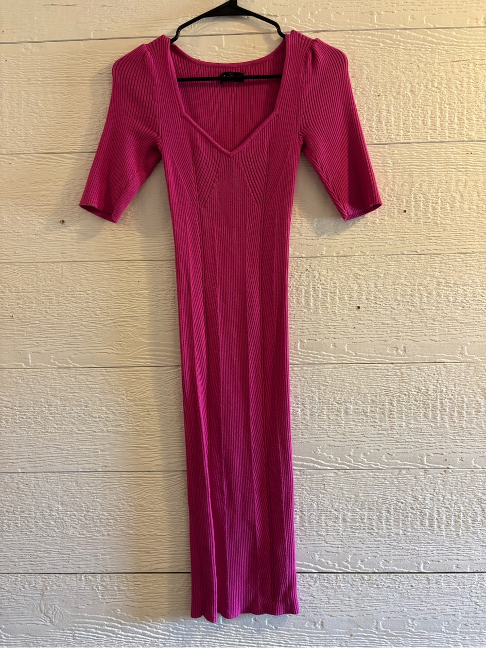 GAP Puff Sleeve Sweetheart Ribbed Dress